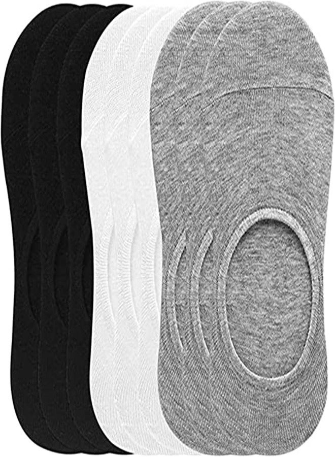 Women’s Low Cut Non Slip No Show Socks, Women's No Show Socks with Reinforced Toe Non Slip Thin Invisible Flat Boat Liner Low Cut Cotton (3 Pairs) - Image 1